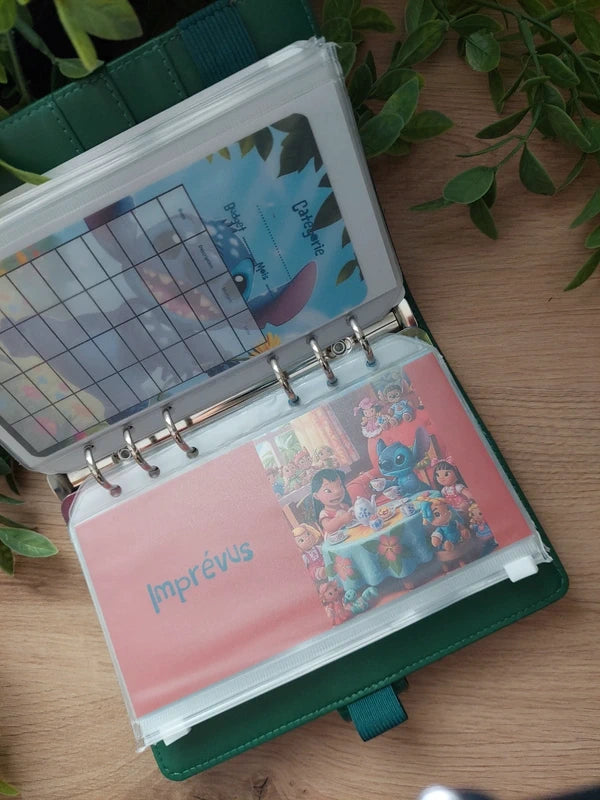 🌺 Classeur de Budget Complet "Stitch Tropical" – Vert Émeraude (A6)