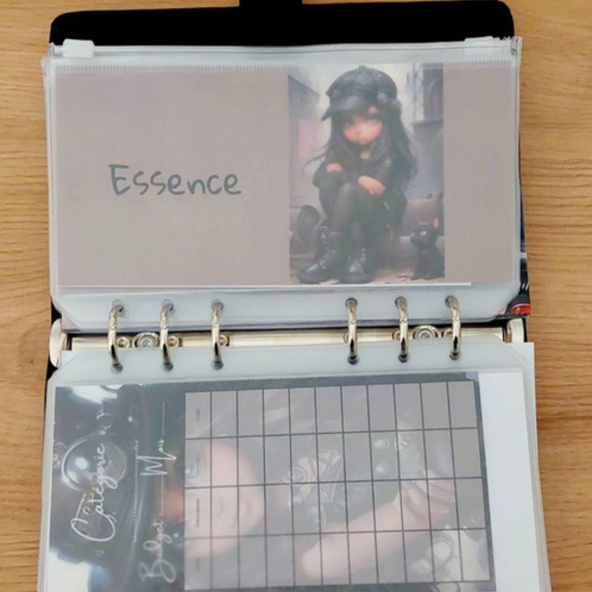 🎸 Classeur de Budget Complet "baby doll " – Noir Intense (A6) (Copie)