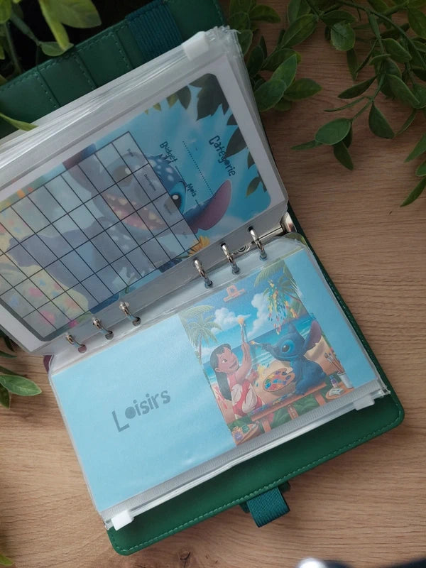 🌺 Classeur de Budget Complet "Stitch Tropical" – Vert Émeraude (A6)