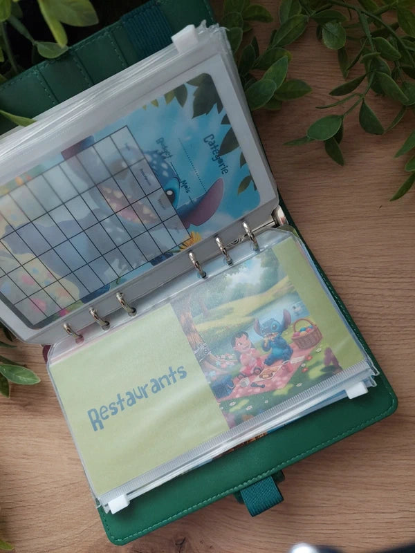 🌺 Classeur de Budget Complet "Stitch Tropical" – Vert Émeraude (A6)