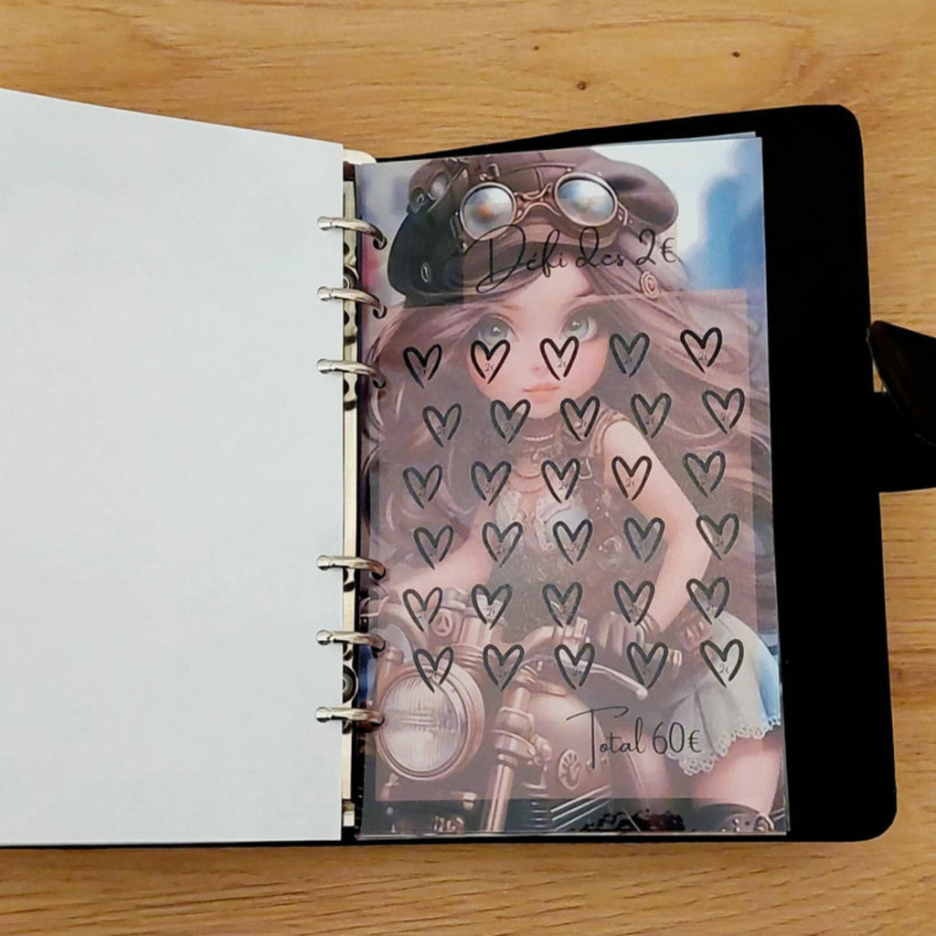 🎸 Classeur de Budget Complet "baby doll " – Noir Intense (A6) (Copie)