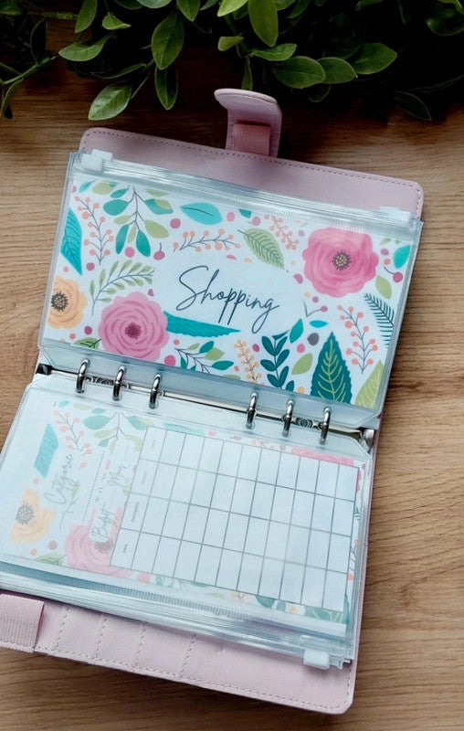 🌸 Classeur de Budget Complet "Fleurs Vintage" – Vieux Rose (A6)