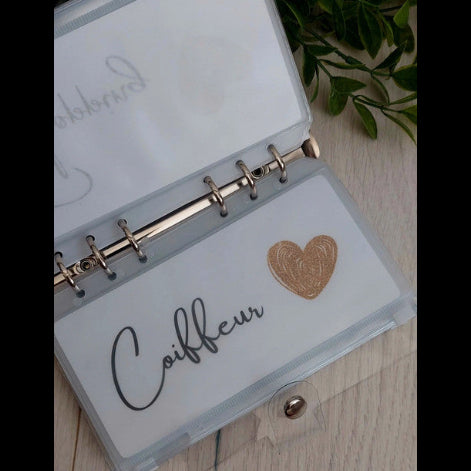 Kit Budget Zen – 2 Classeurs Transparents Cœur Or Format A6