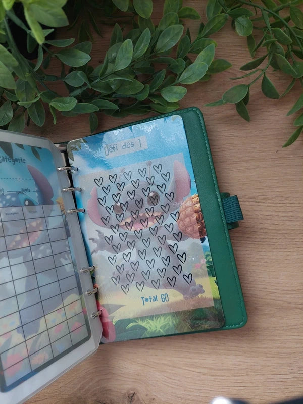 🌺 Classeur de Budget Complet "Stitch Tropical" – Vert Émeraude (A6)
