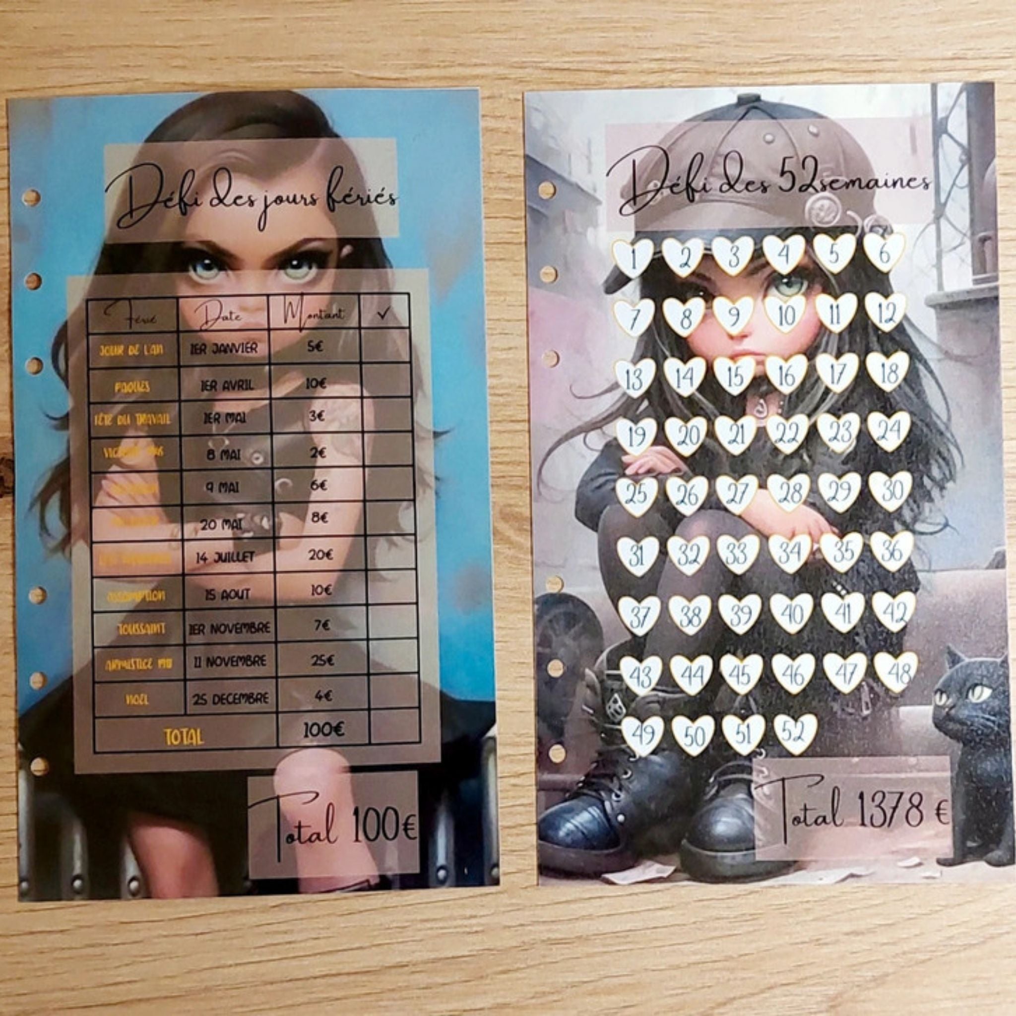 🎸 Classeur de Budget Complet "baby doll " – Noir Intense (A6) (Copie)