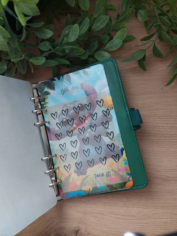 🌺 Classeur de Budget Complet "Stitch Tropical" – Vert Émeraude (A6)