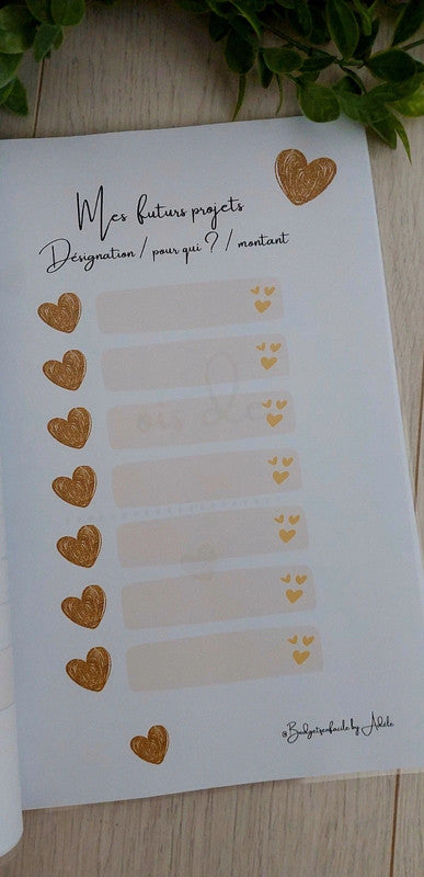 Kit de Démarrage Cœur Or - Budget Planner + Classeurs + Enveloppes