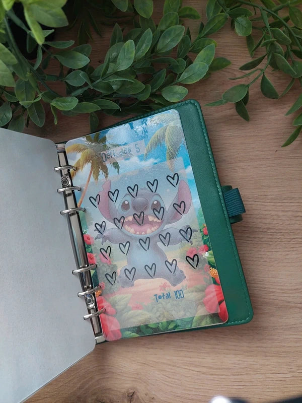 🌺 Classeur de Budget Complet "Stitch Tropical" – Vert Émeraude (A6)