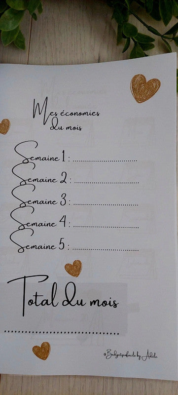 Kit de Démarrage Cœur Or - Budget Planner + Classeurs + Enveloppes
