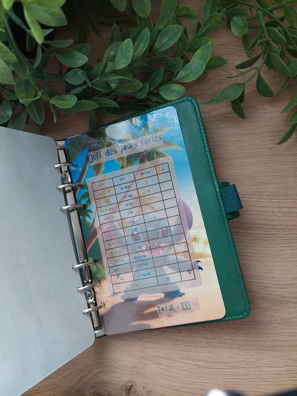 🌺 Classeur de Budget Complet "Stitch Tropical" – Vert Émeraude (A6)
