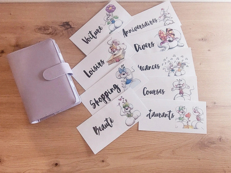 🐭 Classeur de Budget Complet " Diddle " – Lilas & Tendresse (A6)