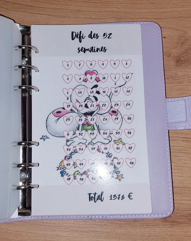 🐭 Classeur de Budget Complet " Diddle " – Lilas & Tendresse (A6)