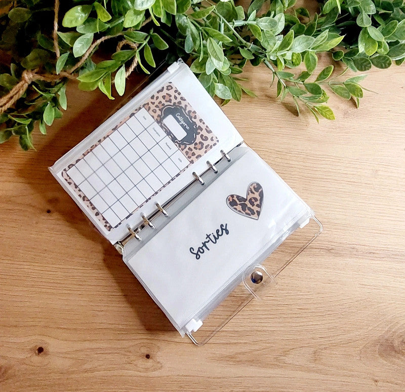 🐆 Classeur Budgétaire transparent Léopard  – "Mon Petit Budget" (A6)