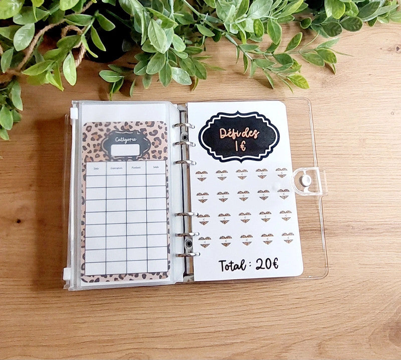🐆 Classeur Budgétaire transparent Léopard  – "Mon Petit Budget" (A6)