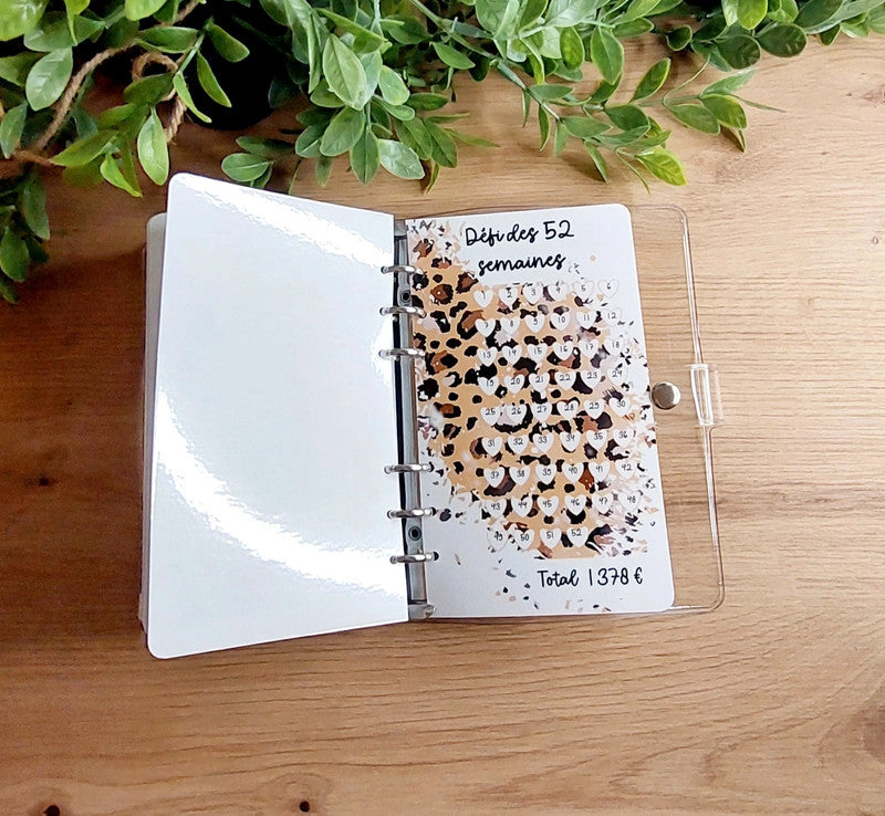 🐆 Classeur Budgétaire transparent Léopard  – "Mon Petit Budget" (A6)