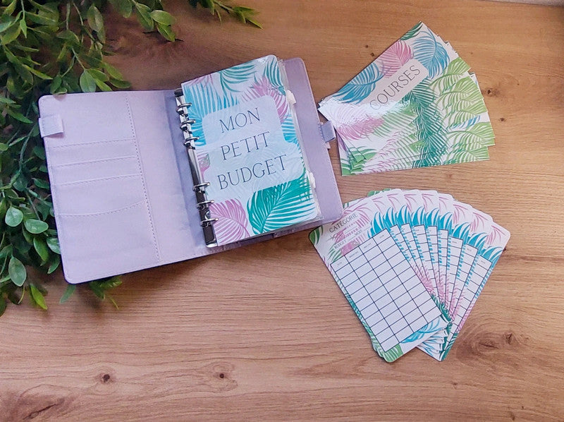 🌿 Classeur de Budget Complet "Douceur Tropicale" – Lilas Pastel (A6)