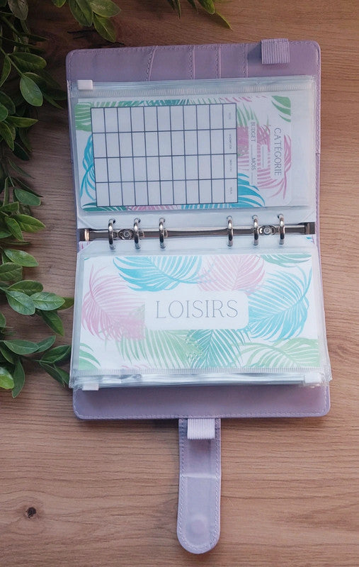 🌿 Classeur de Budget Complet "Douceur Tropicale" – Lilas Pastel (A6)