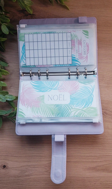 🌿 Classeur de Budget Complet "Douceur Tropicale" – Lilas Pastel (A6)