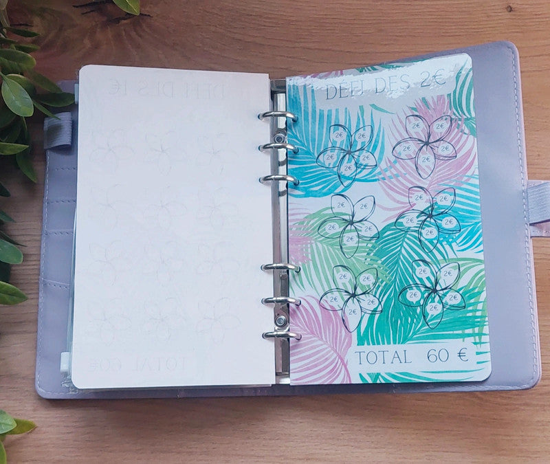 🌿 Classeur de Budget Complet "Douceur Tropicale" – Lilas Pastel (A6)