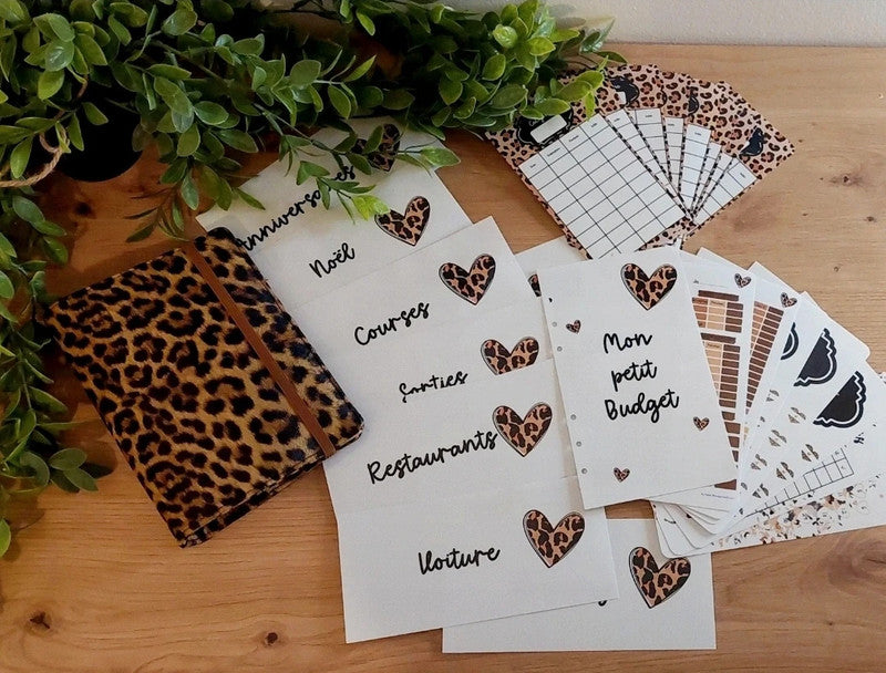 🐆 Classeur Budgétaire A6 – Thème Full Léopard | Fait main