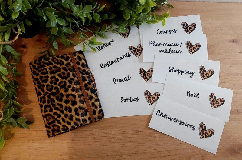 🐆 Classeur Budgétaire A6 – Thème Full Léopard | Fait main