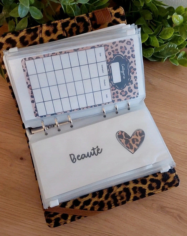 🐆 Classeur Budgétaire A6 – Thème Full Léopard | Fait main