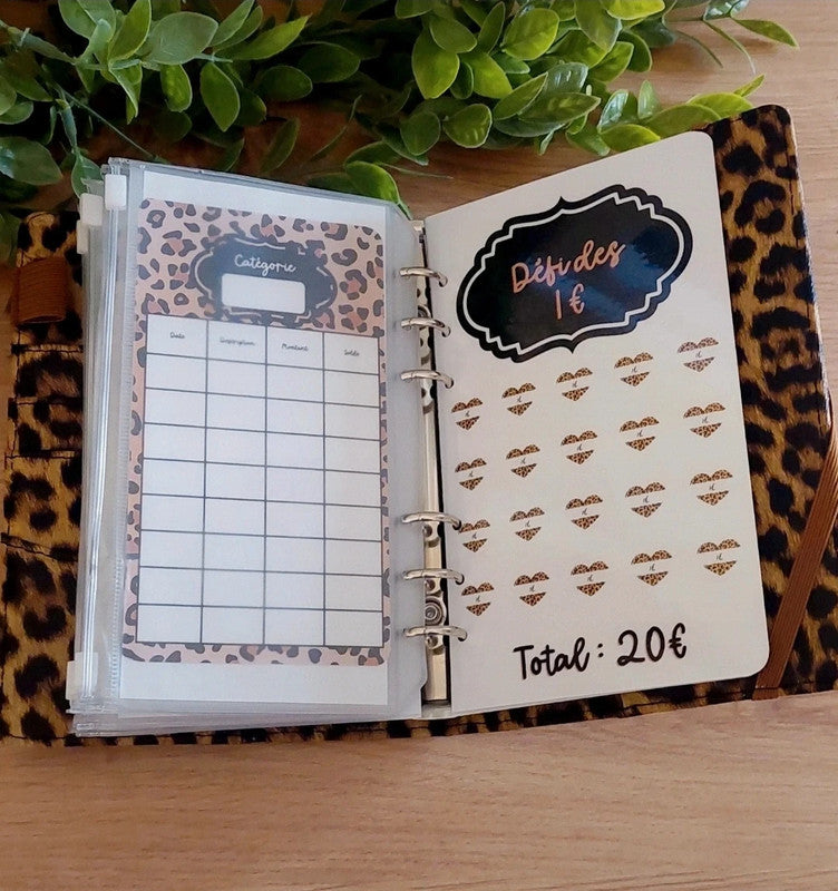 🐆 Classeur Budgétaire A6 – Thème Full Léopard | Fait main