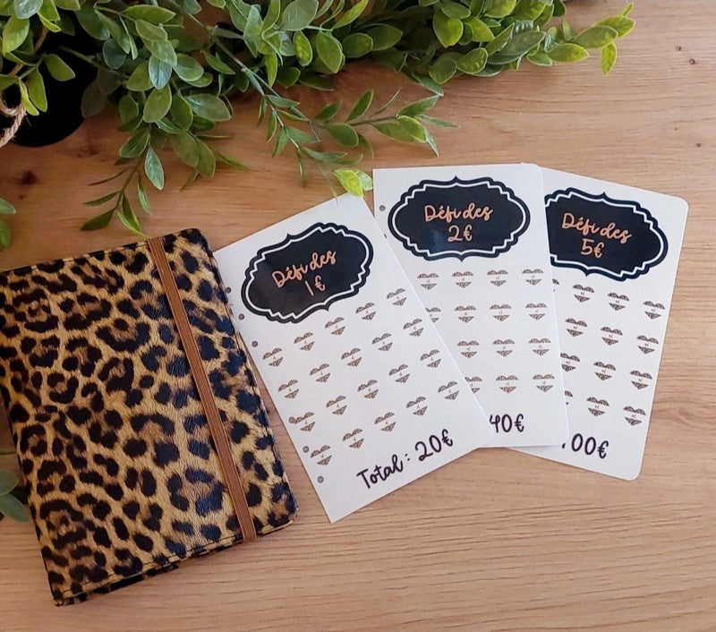 🐆 Classeur Budgétaire A6 – Thème Full Léopard | Fait main