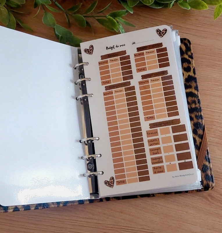 🐆 Classeur Budgétaire A6 – Thème Full Léopard | Fait main
