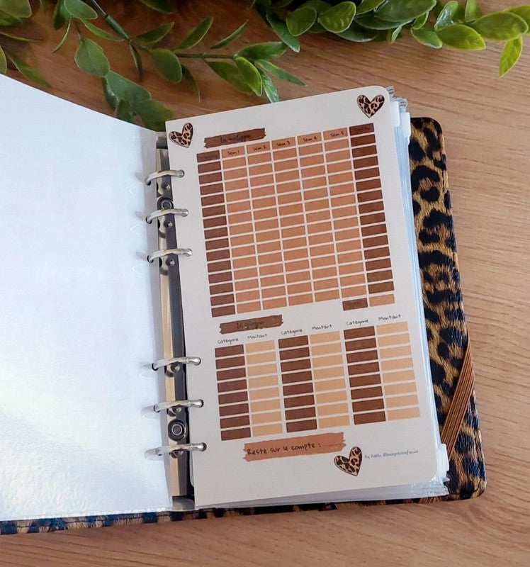 🐆 Classeur Budgétaire A6 – Thème Full Léopard | Fait main