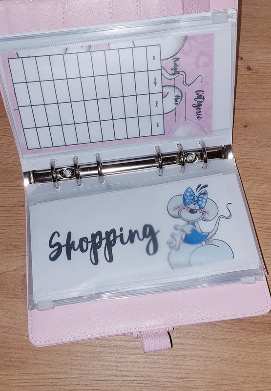 Classeur de Budget Complet "Diddle" Rose Pastel (A6)