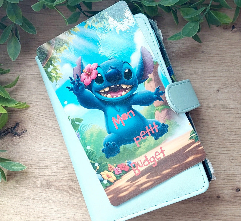🌺 Classeur de Budget Complet "Lilo et Stitch Tropical" – Bleu Ciel (A6)