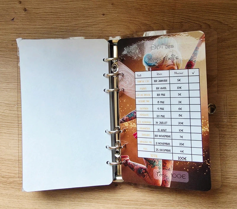 🎸 Classeur de Budget Complet "Fée Rock" – transparent  (A6)