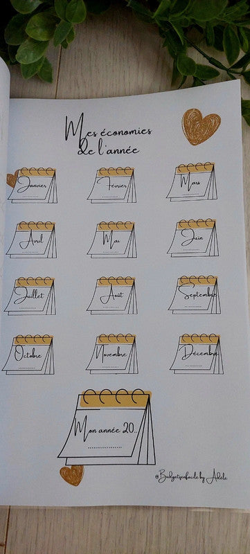 Kit de Démarrage Cœur Or - Budget Planner + Classeurs + Enveloppes