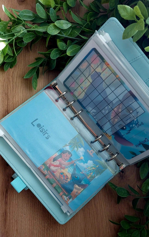 🌺 Classeur de Budget Complet "Lilo et Stitch Tropical" – Bleu Ciel (A6)