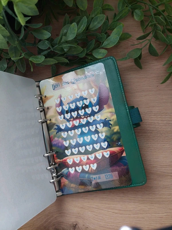 🌺 Classeur de Budget Complet "Stitch Tropical" – Vert Émeraude (A6)