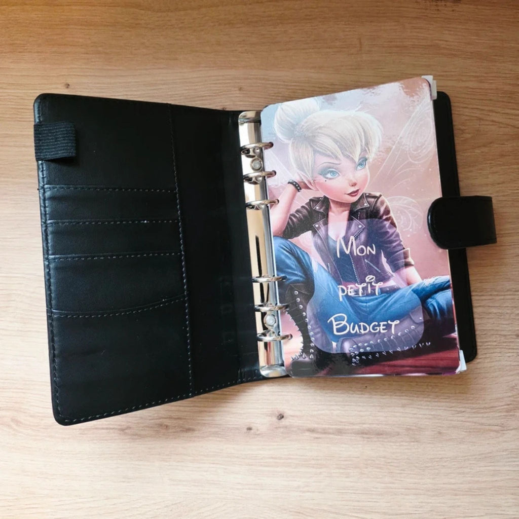 🎸 Classeur de Budget Complet "Fée Rock" – Noir Intense (A6)