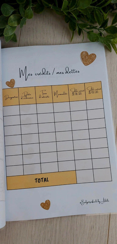 Kit de Démarrage Cœur Or - Budget Planner + Classeurs + Enveloppes