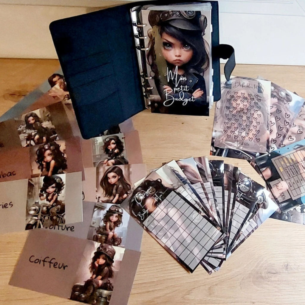 🎸 Classeur de Budget Complet "baby doll " – Noir Intense (A6) (Copie)