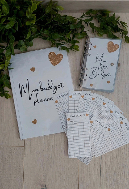 Kit de Démarrage Cœur Or - Budget Planner + Classeurs + Enveloppes