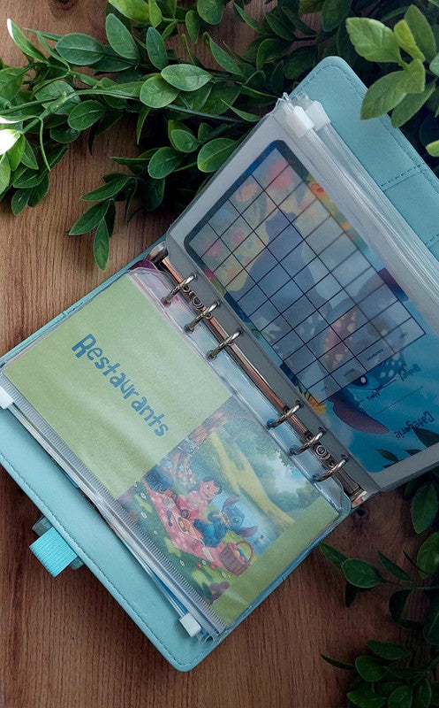 🌺 Classeur de Budget Complet "Lilo et Stitch Tropical" – Bleu Ciel (A6)