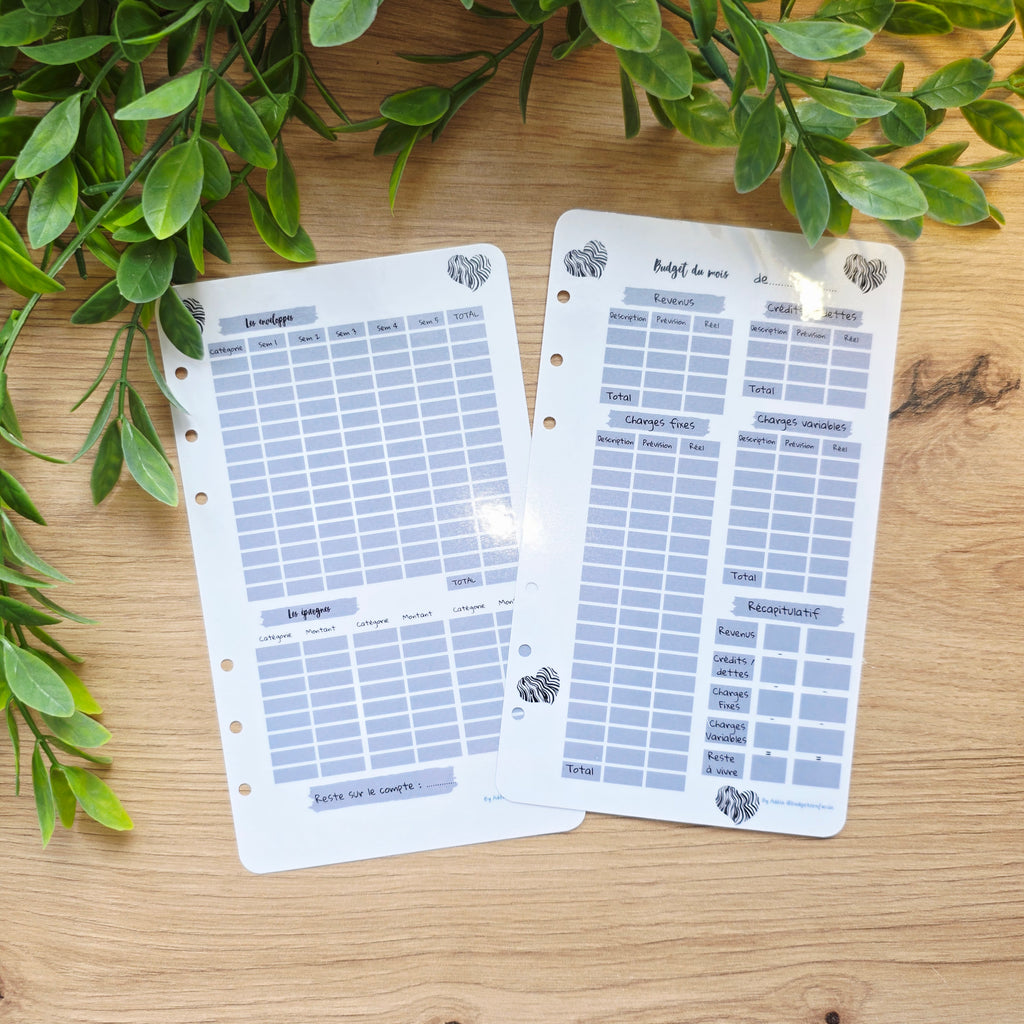 Kit Budgétaire A6 Zèbre - Organisation Complète