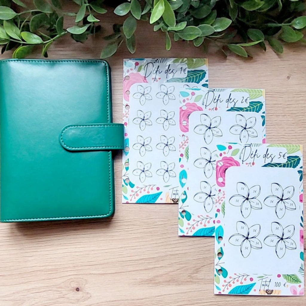 🌿 Classeur de Budget Complet "Tropical Émeraude" – Chic & Organisé (A6)