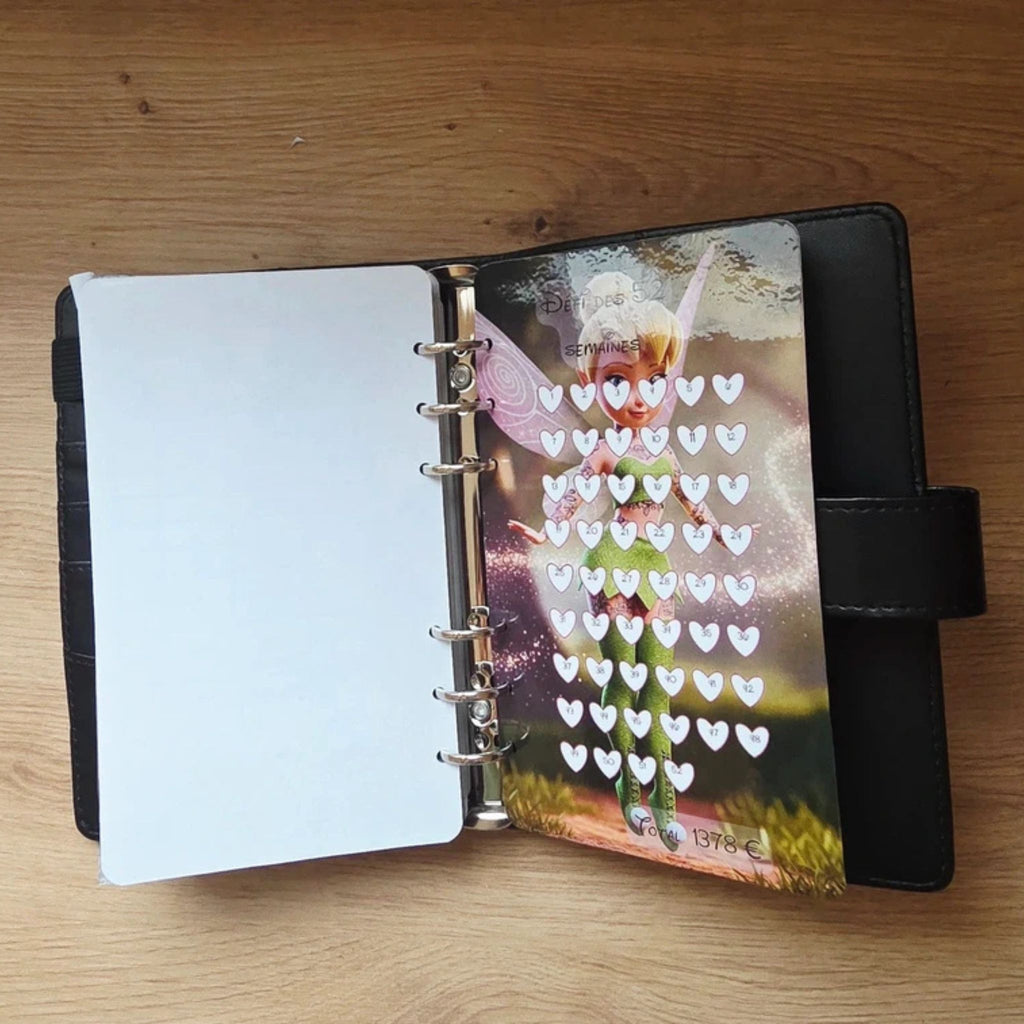 🎸 Classeur de Budget Complet "Fée Rock" – Noir Intense (A6)