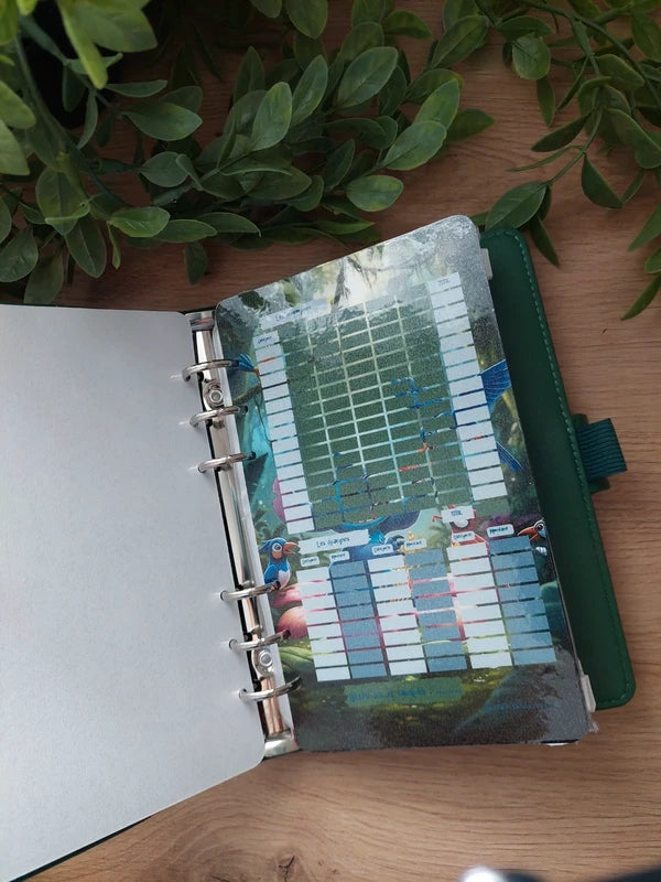 🌺 Classeur de Budget Complet "Stitch Tropical" – Vert Émeraude (A6)