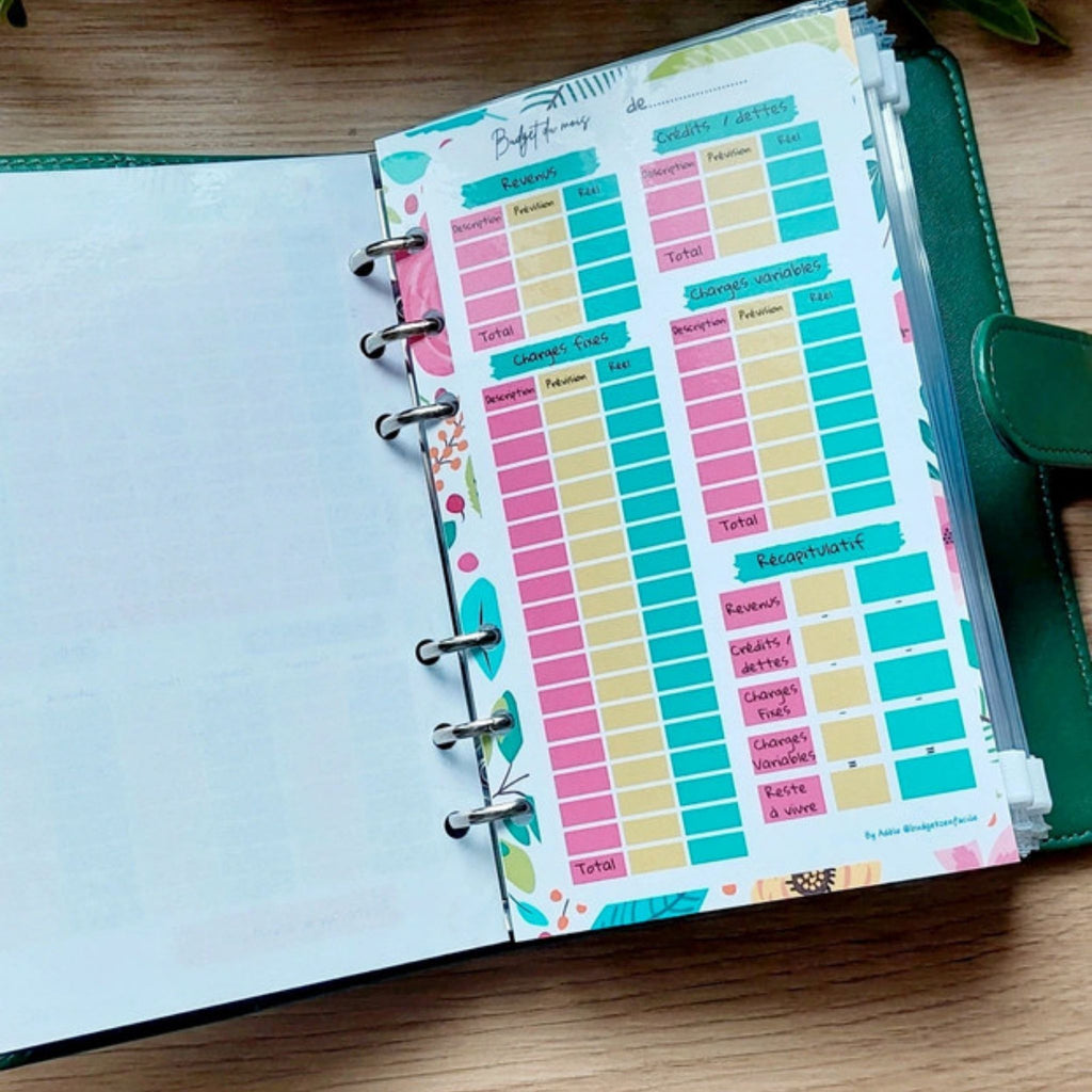 🌿 Classeur de Budget Complet "Tropical Émeraude" – Chic & Organisé (A6)