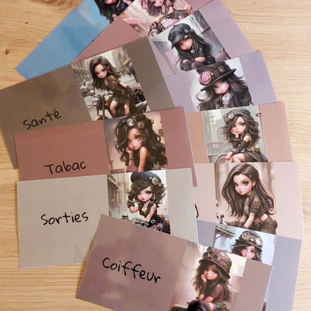 🎸 Classeur de Budget Complet "baby doll " – Noir Intense (A6) (Copie)