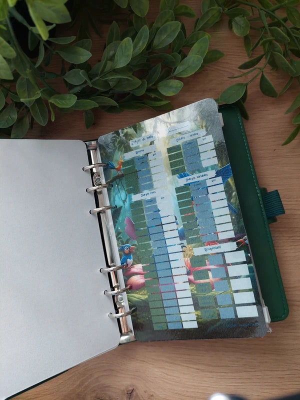 🌺 Classeur de Budget Complet "Stitch Tropical" – Vert Émeraude (A6)