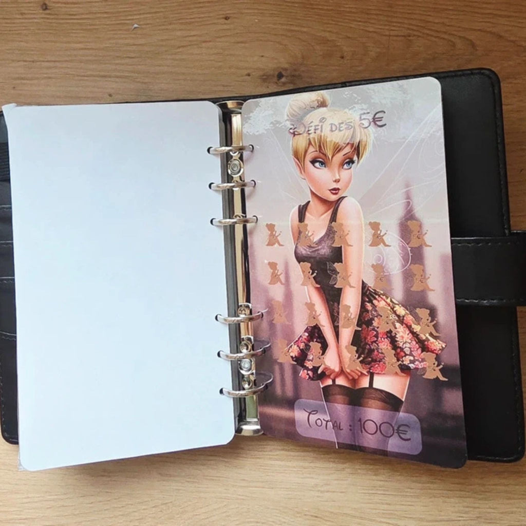 🎸 Classeur de Budget Complet "Fée Rock" – Noir Intense (A6)