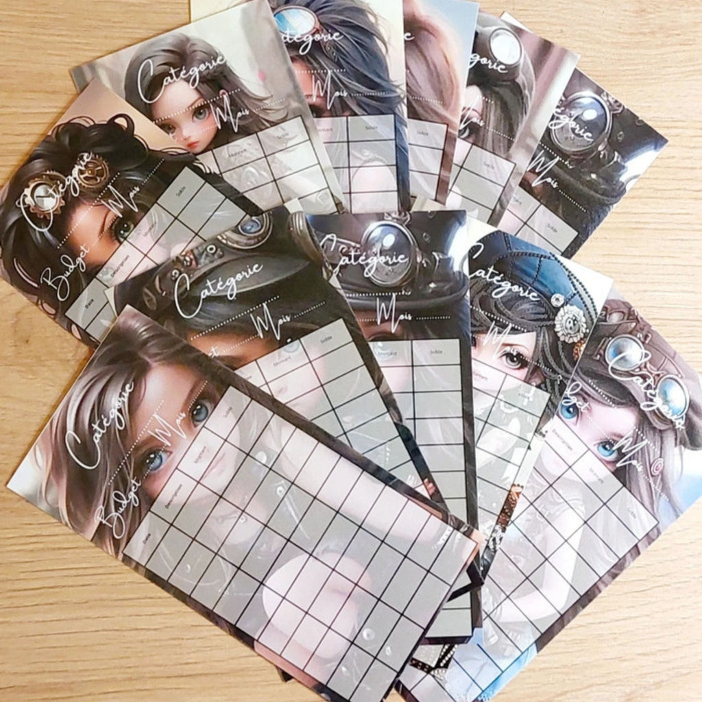 🎸 Classeur de Budget Complet "baby doll " – Noir Intense (A6) (Copie)